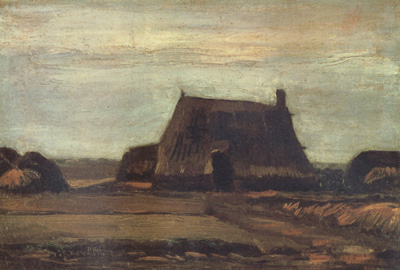 Vincent Van Gogh Farmhouse with Peat Stacks (nn04)